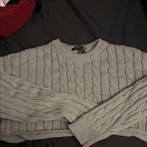 Gray Cable Knit Sweater